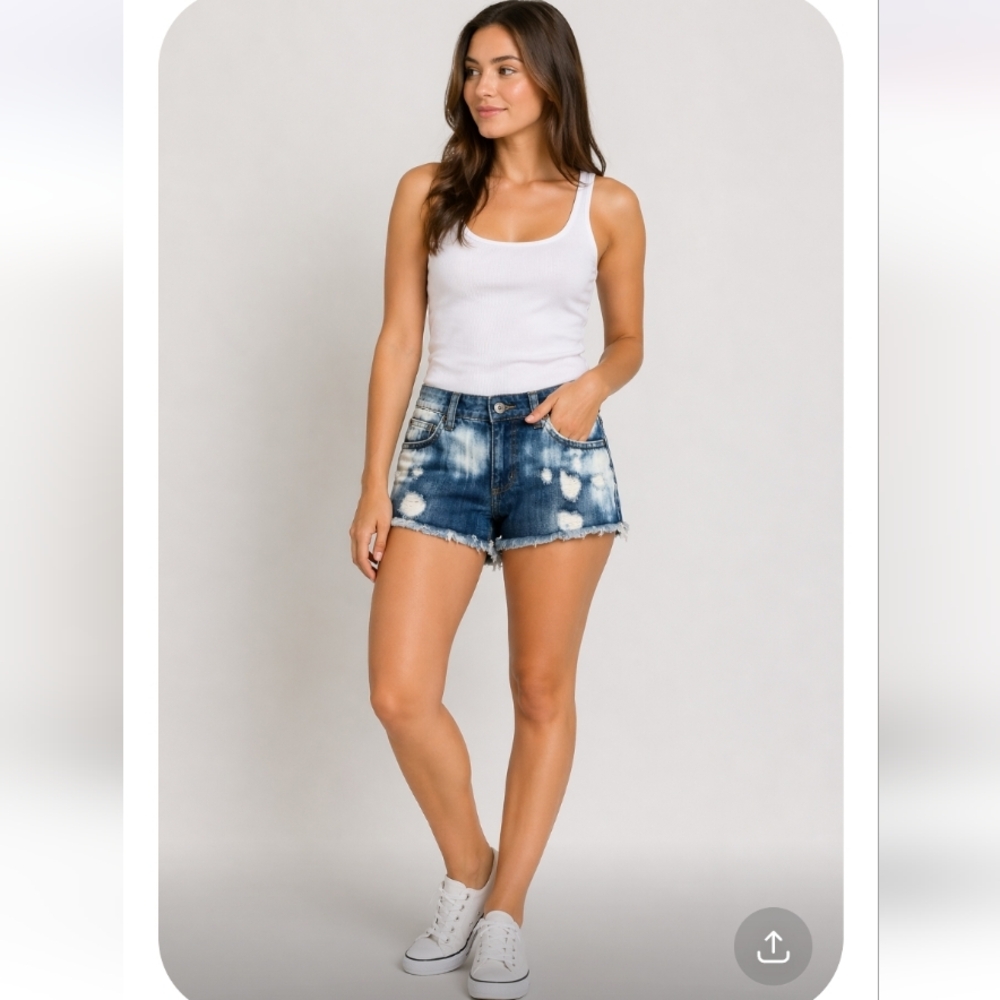 CARMAR Distressed Bleached Cut Of Short Shorts 25